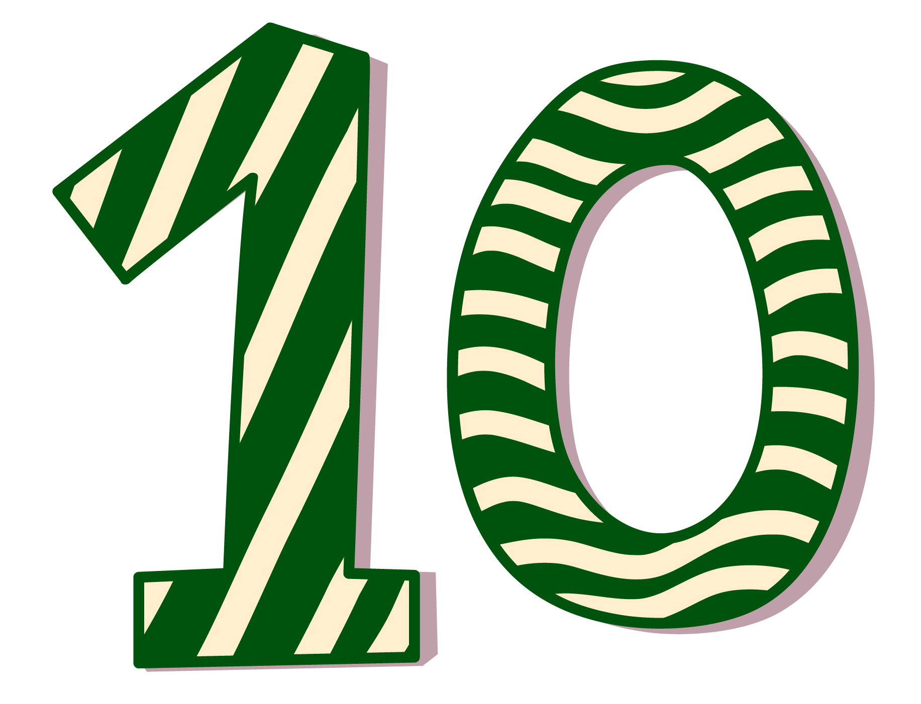 10 Number PNG Stock Images
