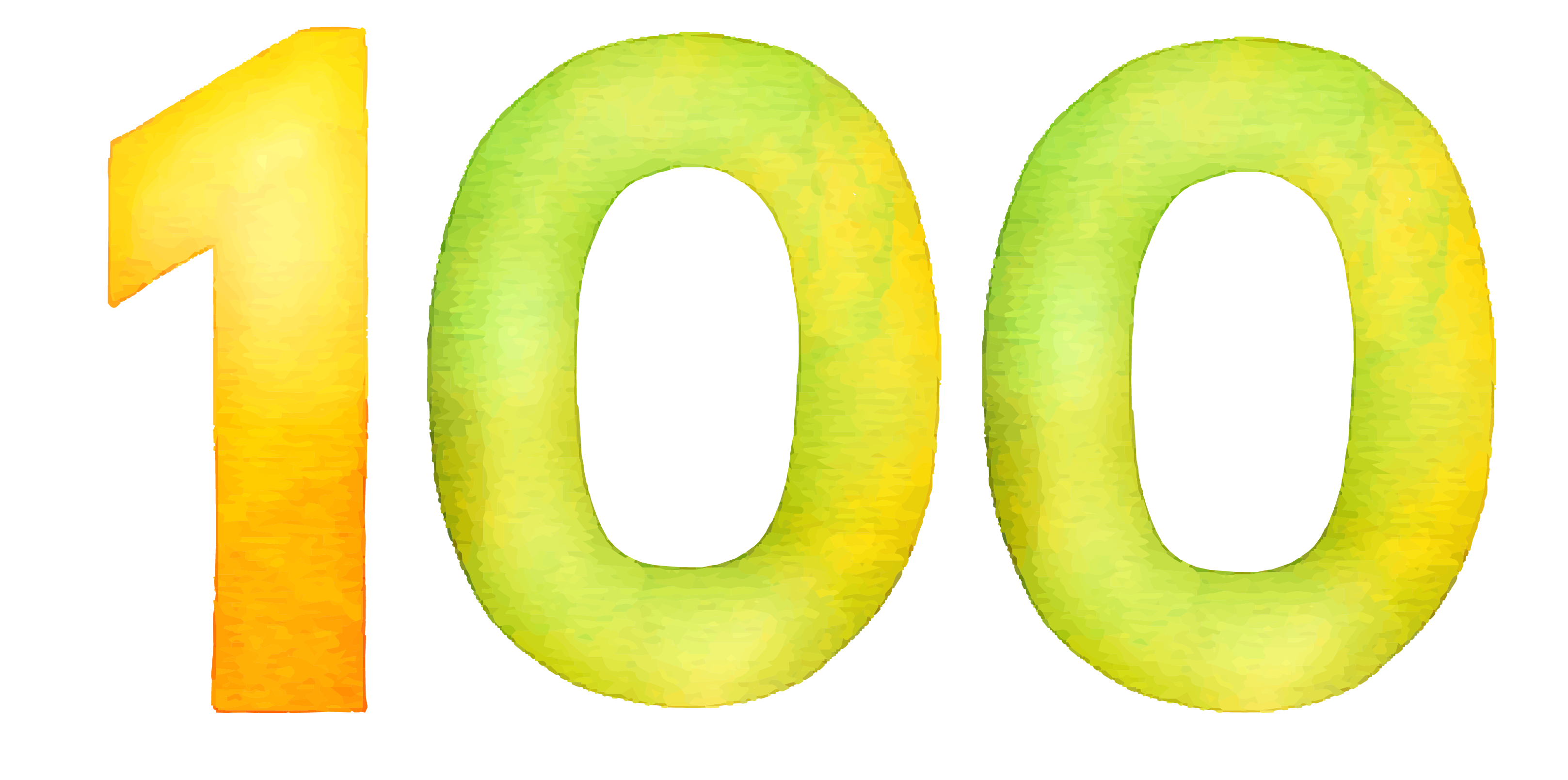 100 Number PNG Royalty-Free Image
