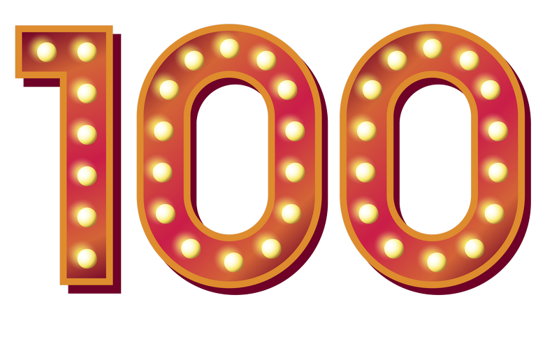 100 Number PNG Royalty-Free