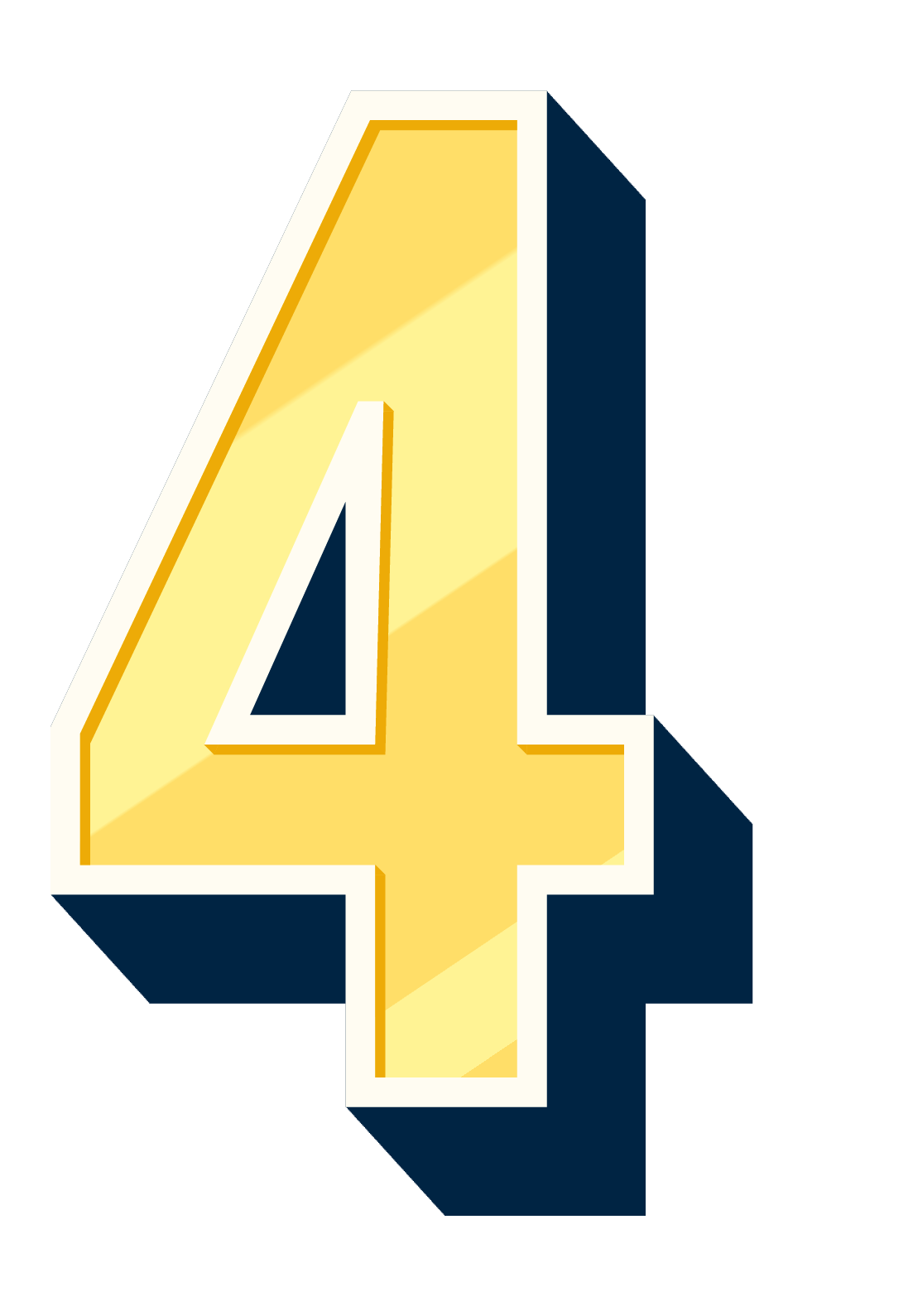 4 Number PNG Stock Photo