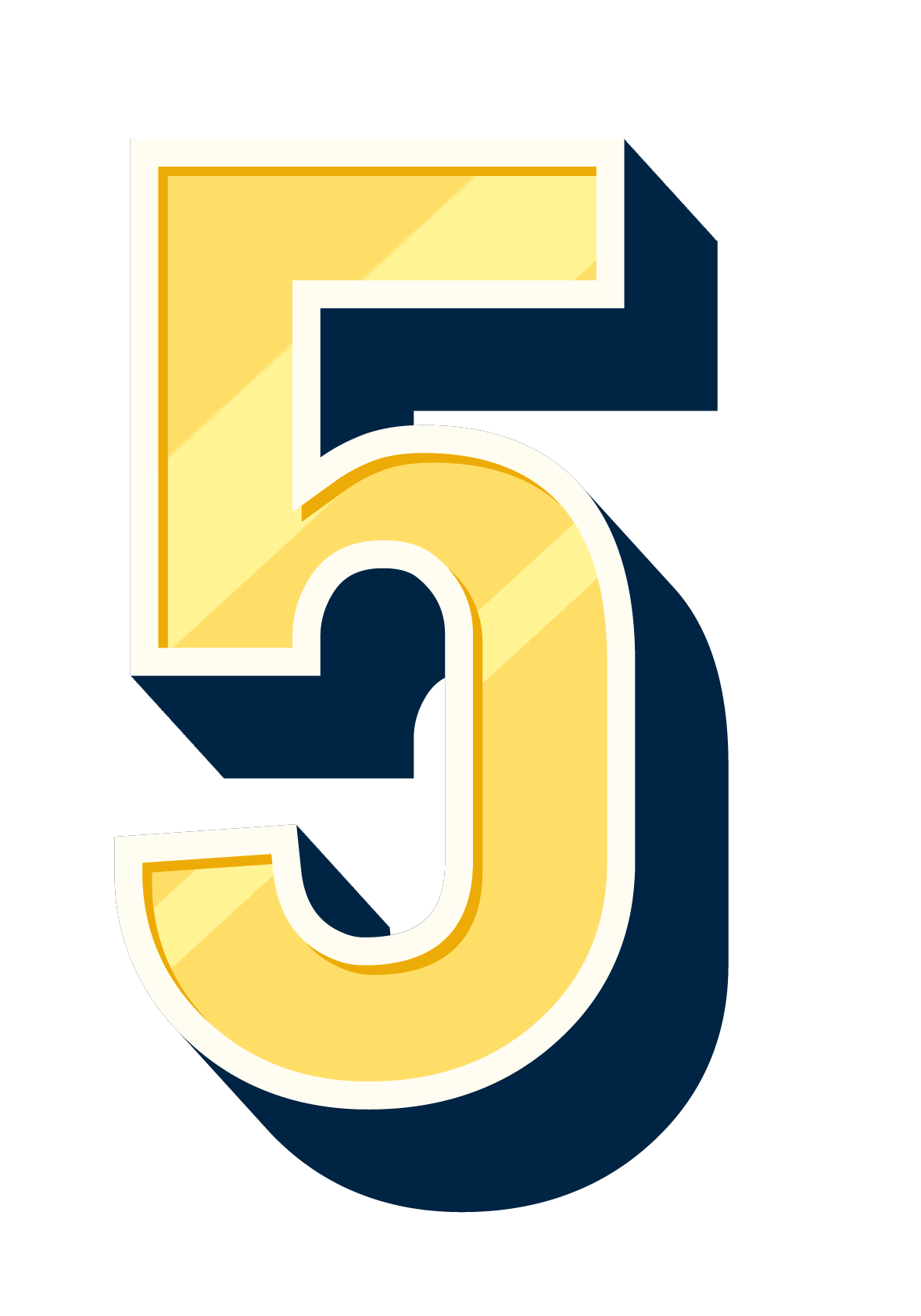 5 Number PNG Stock Photo