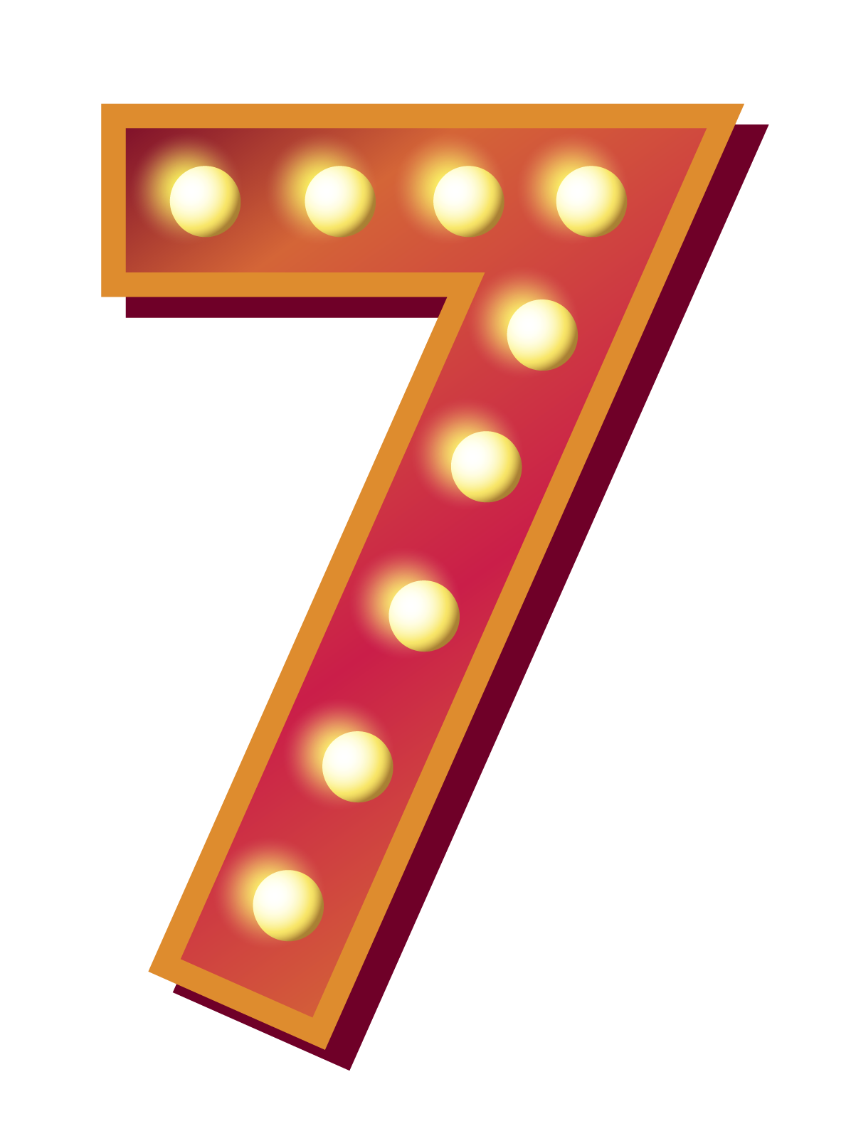 Gold Number 7 PNG