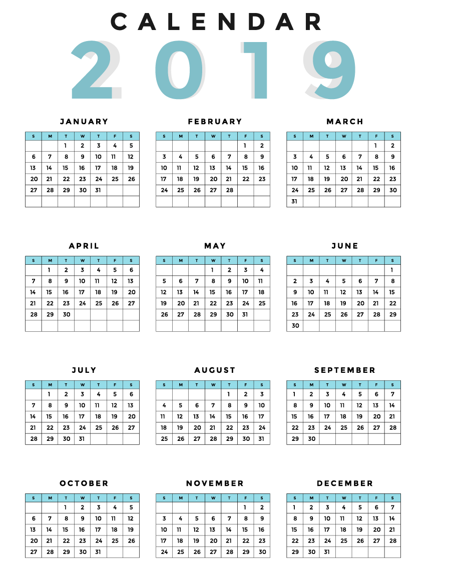 Calendar 2019 PNG Free Commercial Use Images