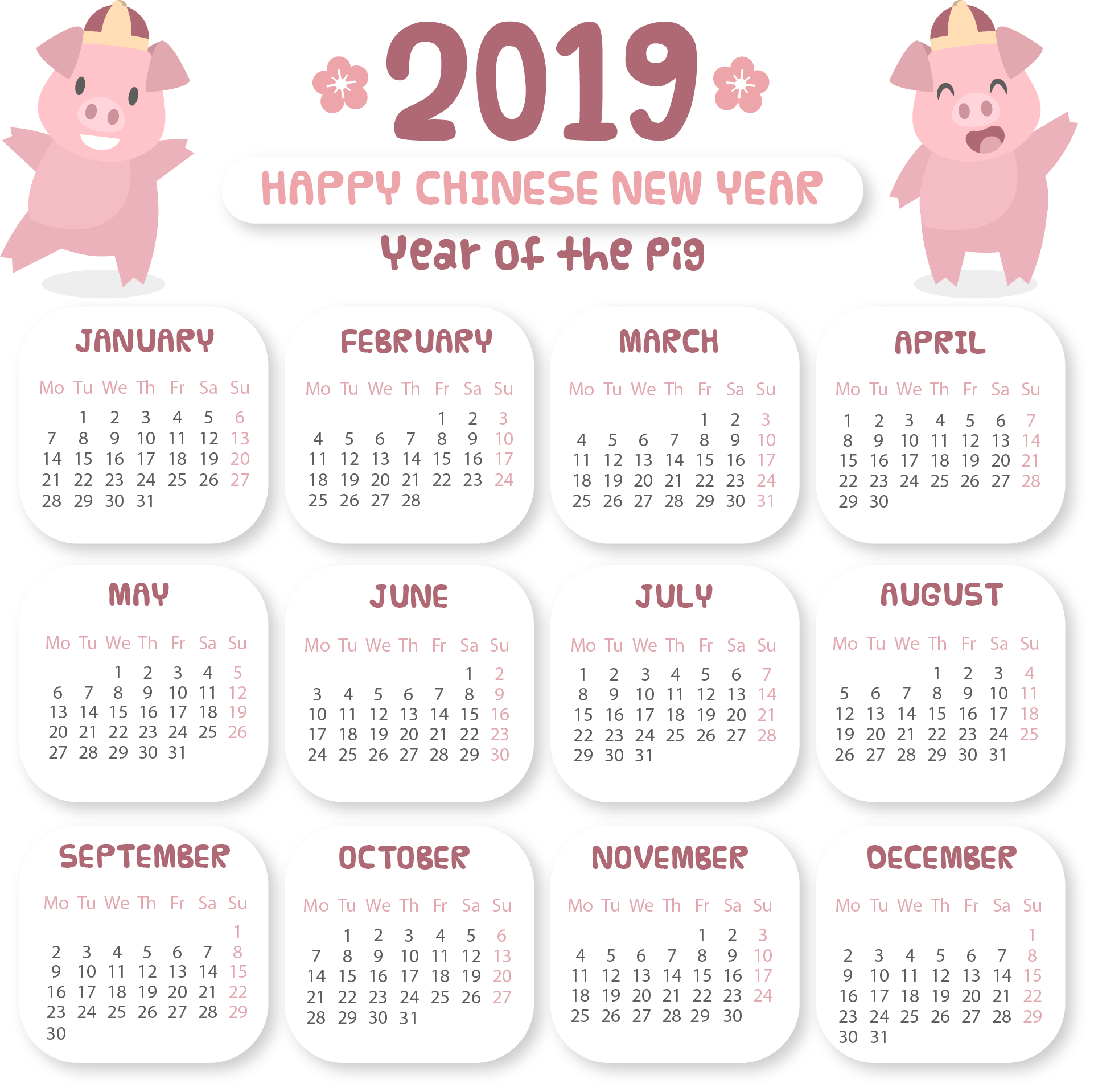 Calendar 2019 PNG Photo