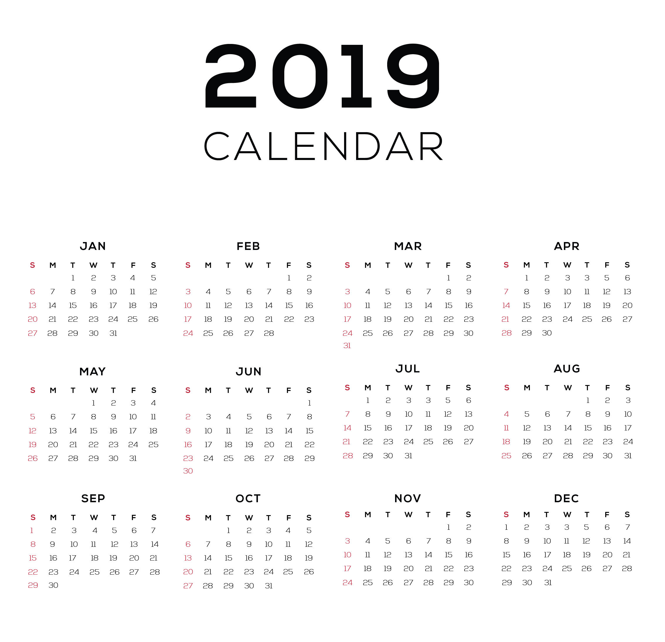 Calendar 2019 PNG Royalty-Free Image