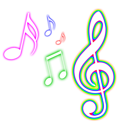 Colored Music Notes Fundo png imagem.