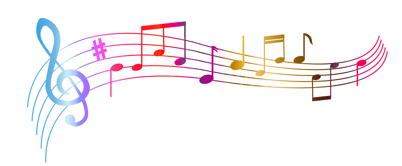 Colored Notas de música PNG Clipart de fundo