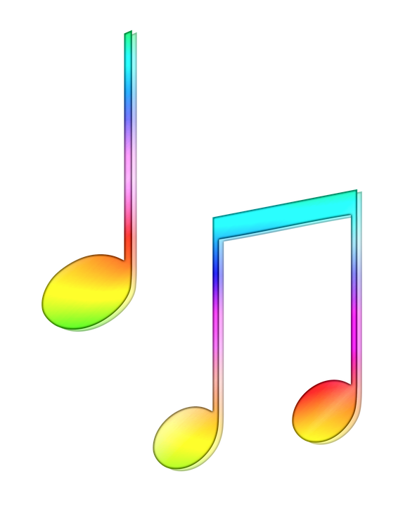 Farbige Musiknotizen transparente Datei
