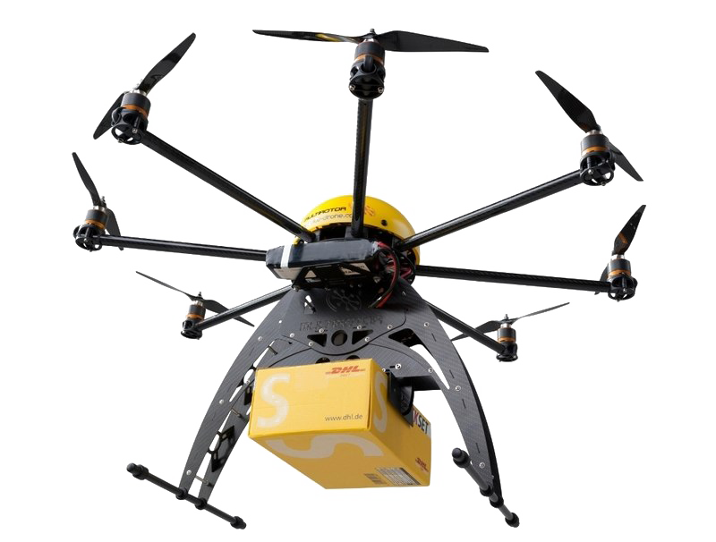 Entrega drone fundo transparente