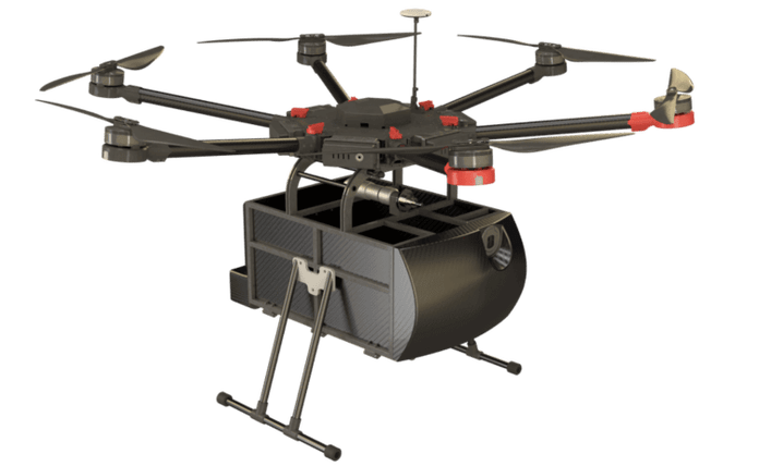 Delivery Drone transparan PNG