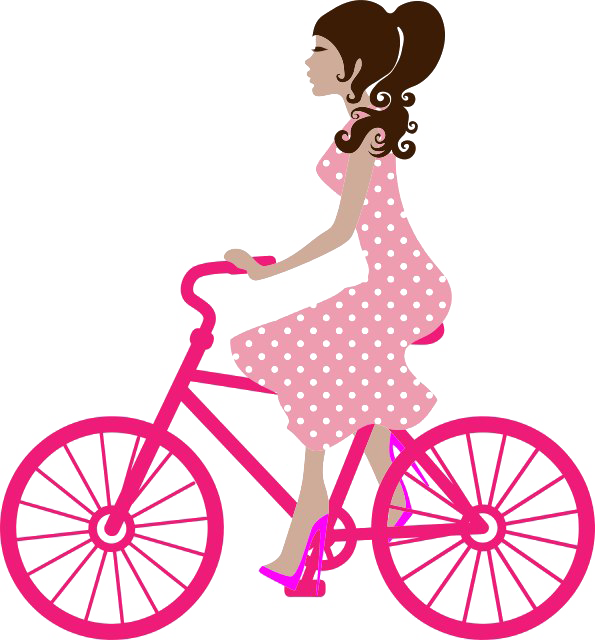 Girl-Radfahren-transparente Datei