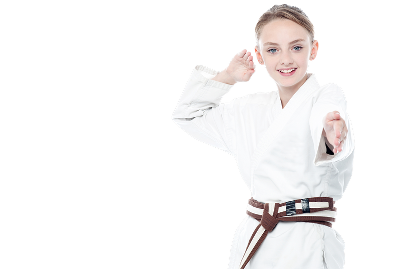 Imagen de la niña de karate.