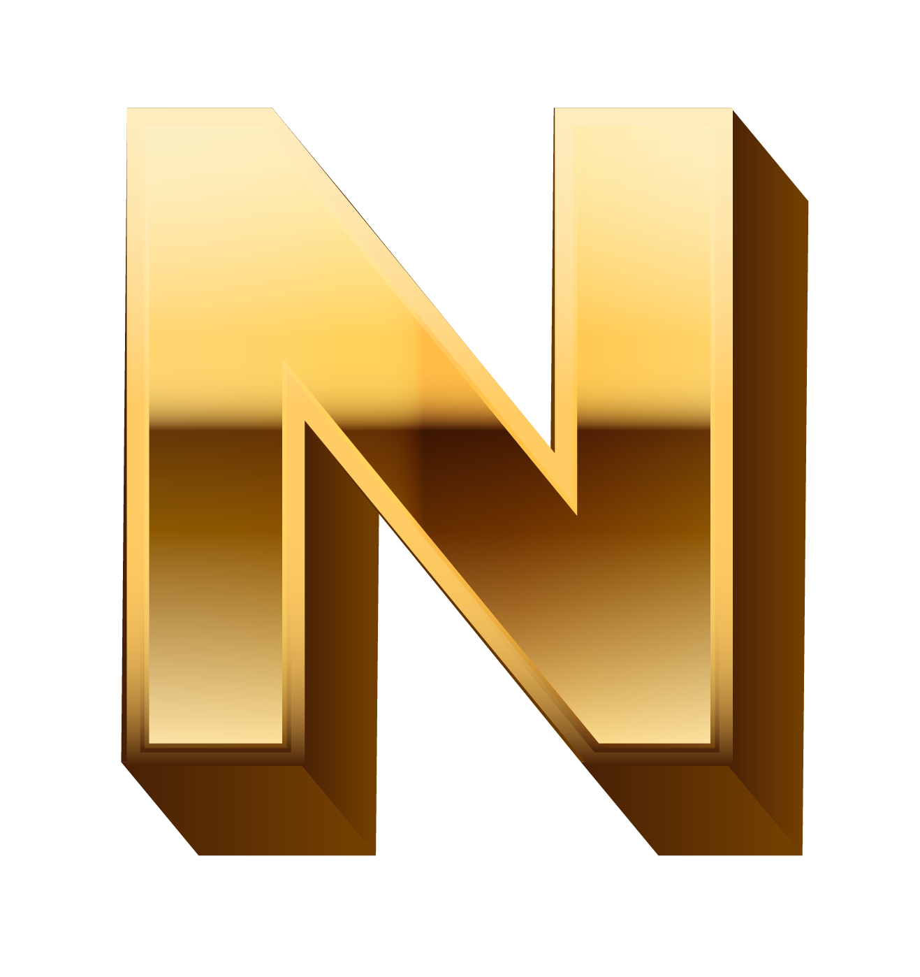 N. Буква n. Объемная буква n. Трёхмерная буква n. Буква n на прозрачном фоне.