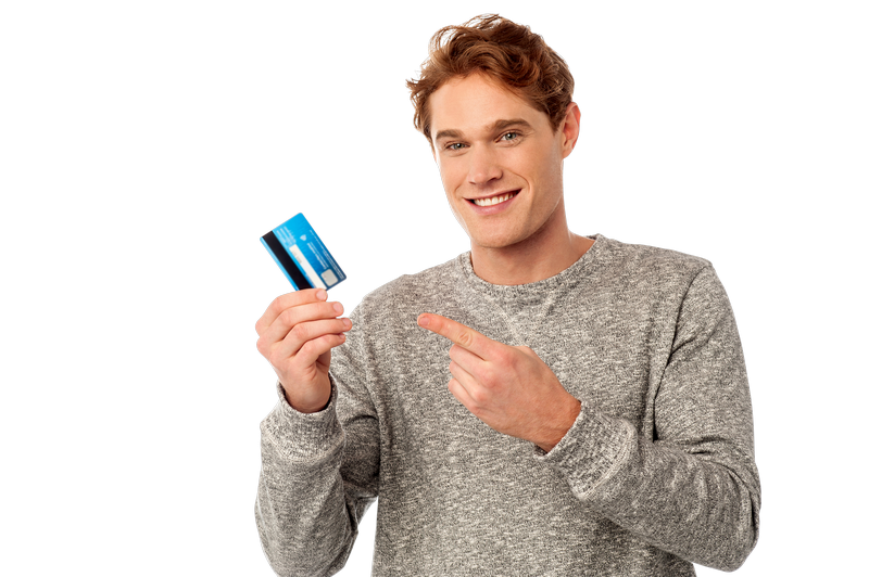Hombre con tarjeta de crédito PNG