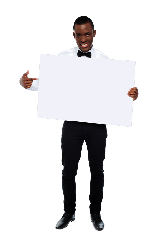 Mannen Holding Banner Royalty-Free PNG Photo