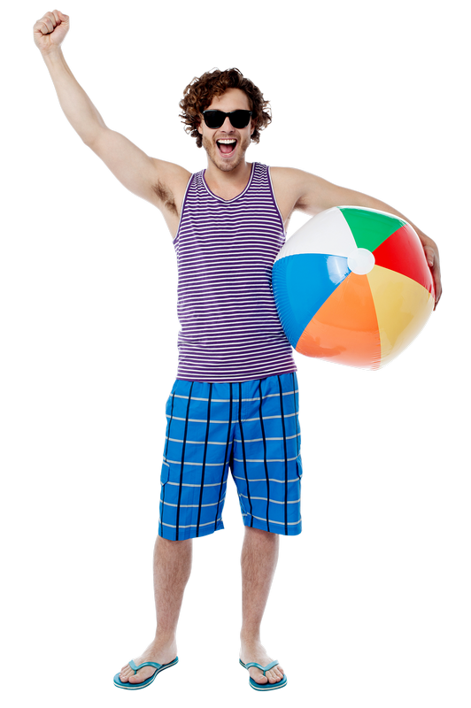 Hombres con pelota de playa PNG Image