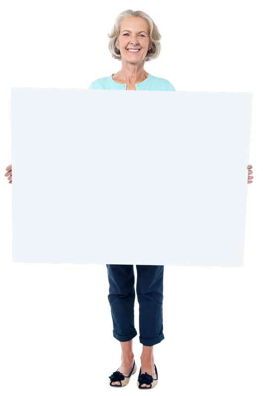 Old Women Holding Banner Royalty-Free PNG Image