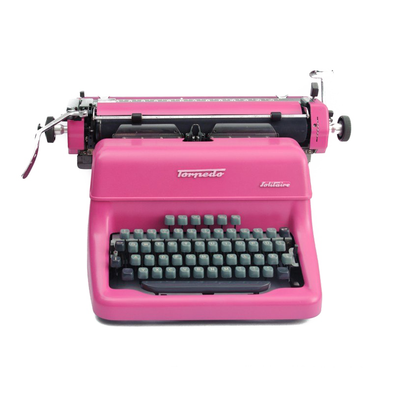 Розовая пишущая машинка прозрачный образ