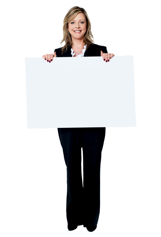 Women Holding Banner Free Commercial Use PNG Image