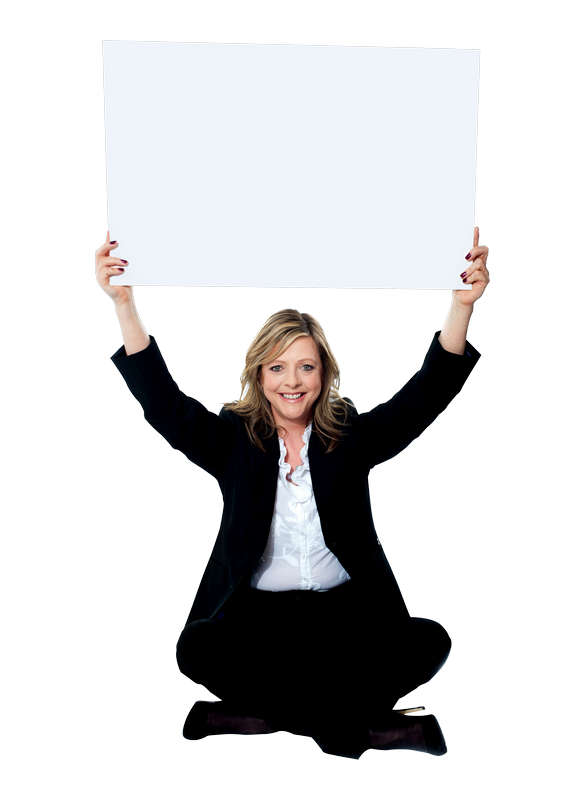 Women Holding Banner Free Commercial Use PNG Images