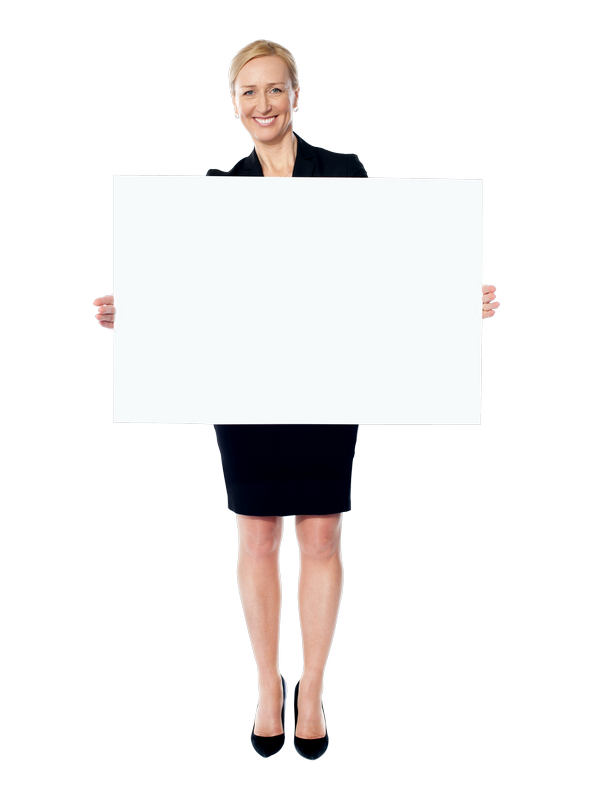 Women Holding Banner PNG Image