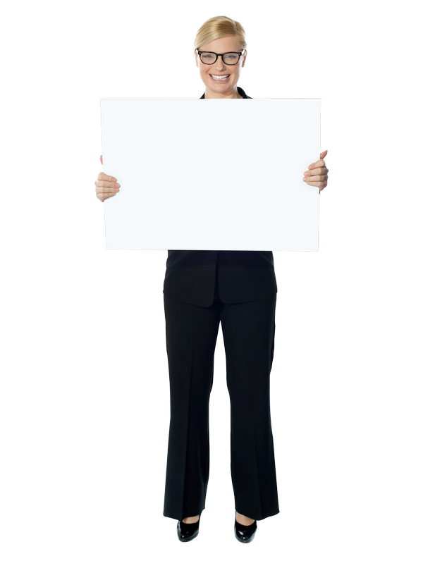 Women Holding Banner PNG
