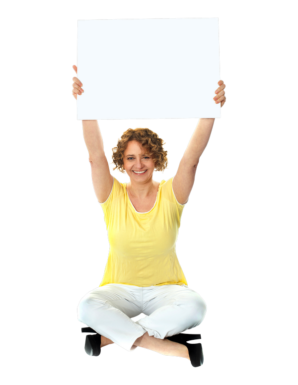 Women Holding Banner Royalty-Free PNG Photo