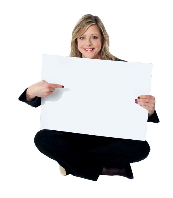 Women Holding Banner Royalty-Free PNG