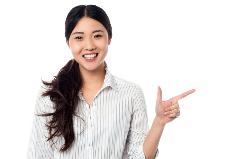Women Pointing Right Royalty-Free PNG Image