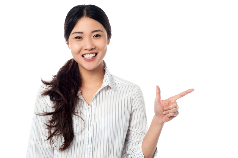 Women Pointing Right Royalty-Free PNG