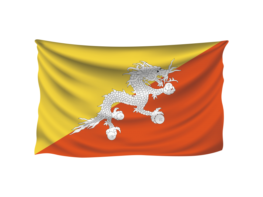 Bhutan Flag Transparent Background