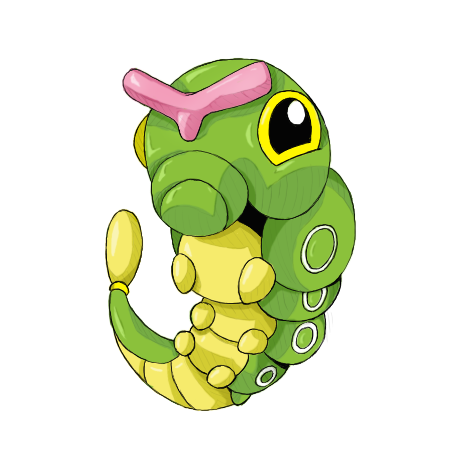 Caterpie Pokemon Background PNG Clip Art