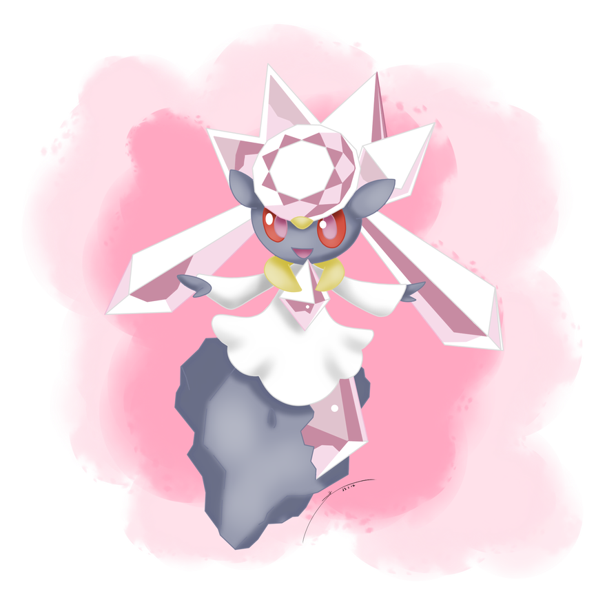 Diancie Pokemon Background PNG Image