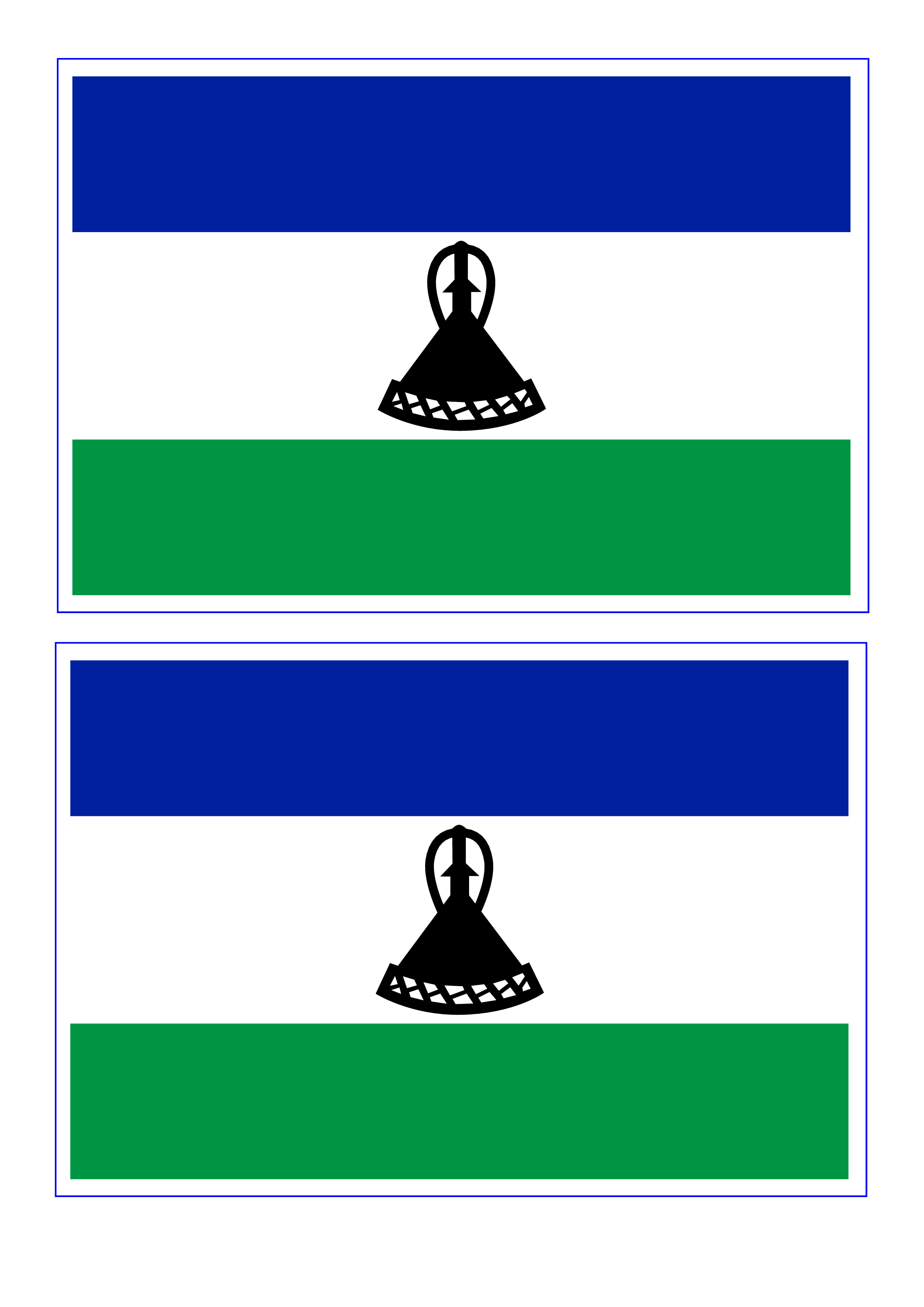 Lesotho Flag Transparent File