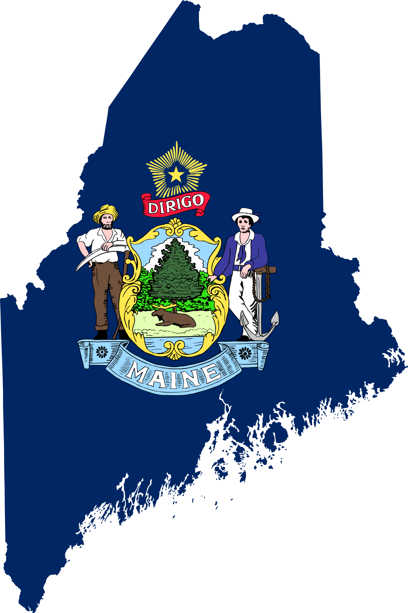 Maine Flag Background PNG Image
