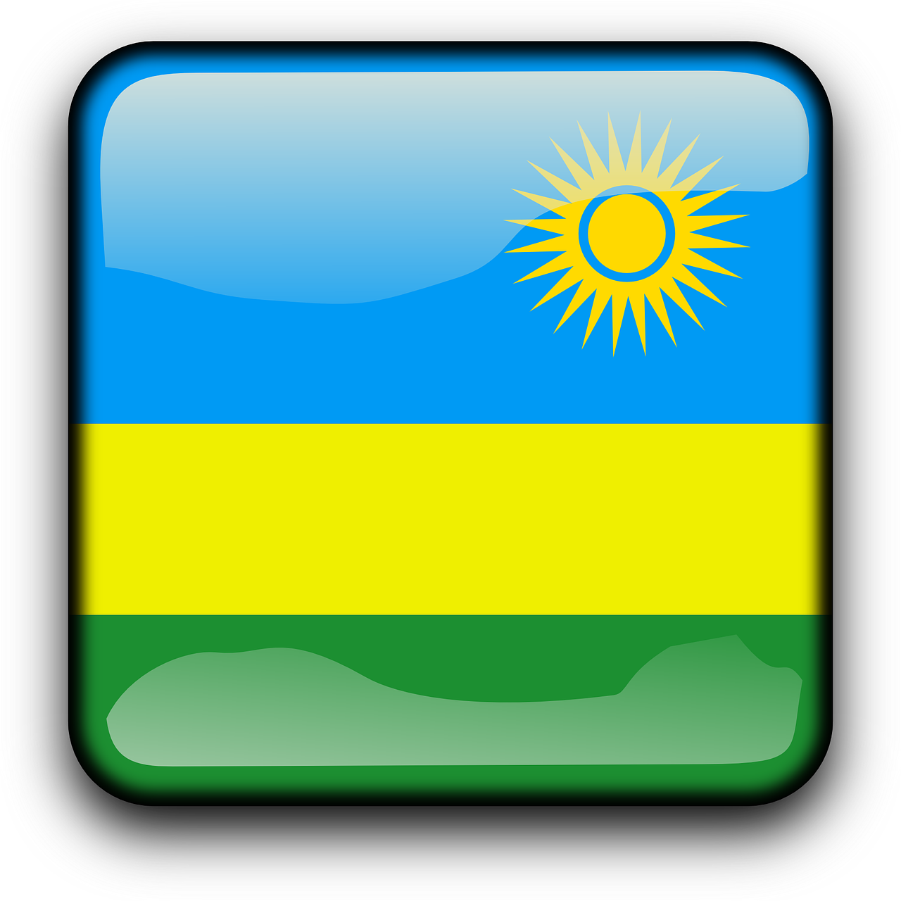 رواندا العلم PNG الموافقة المسبقة عن علم الخلفية
