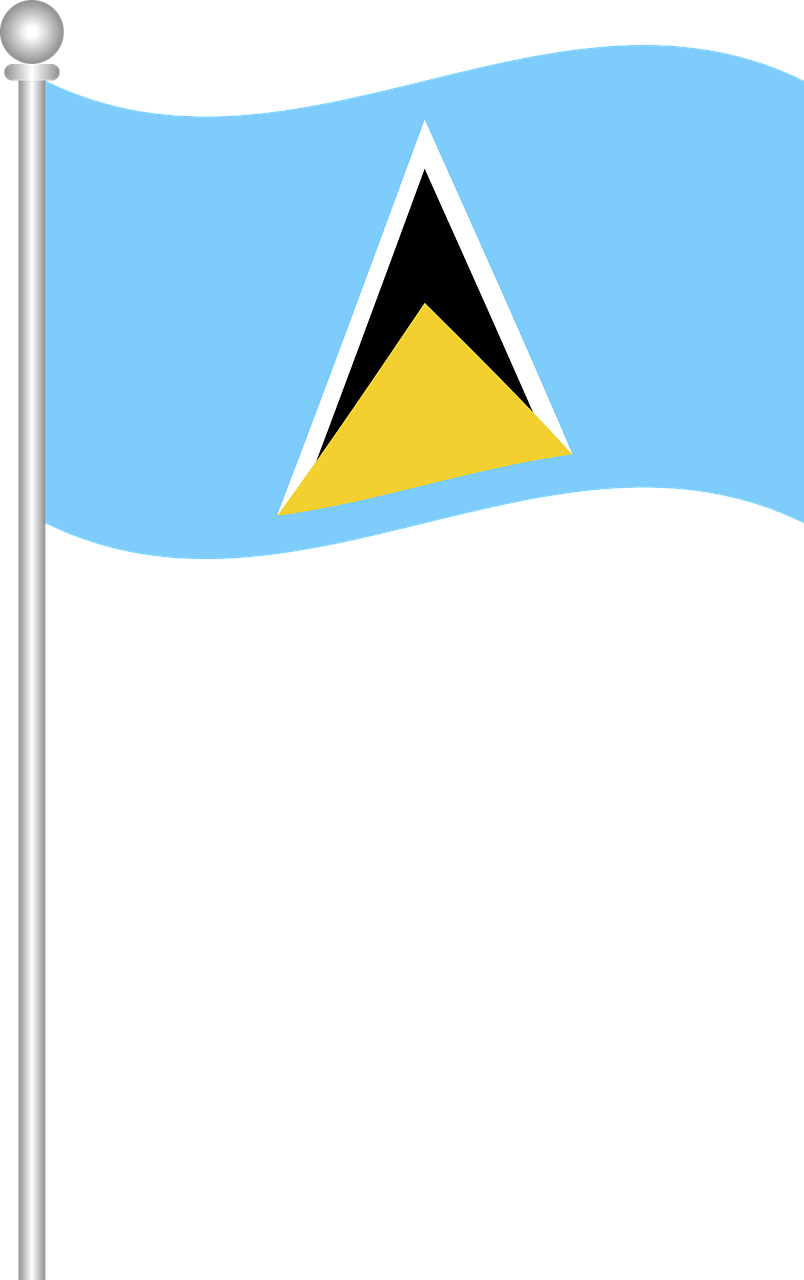 Saint Lucia Flag Background PNG Image