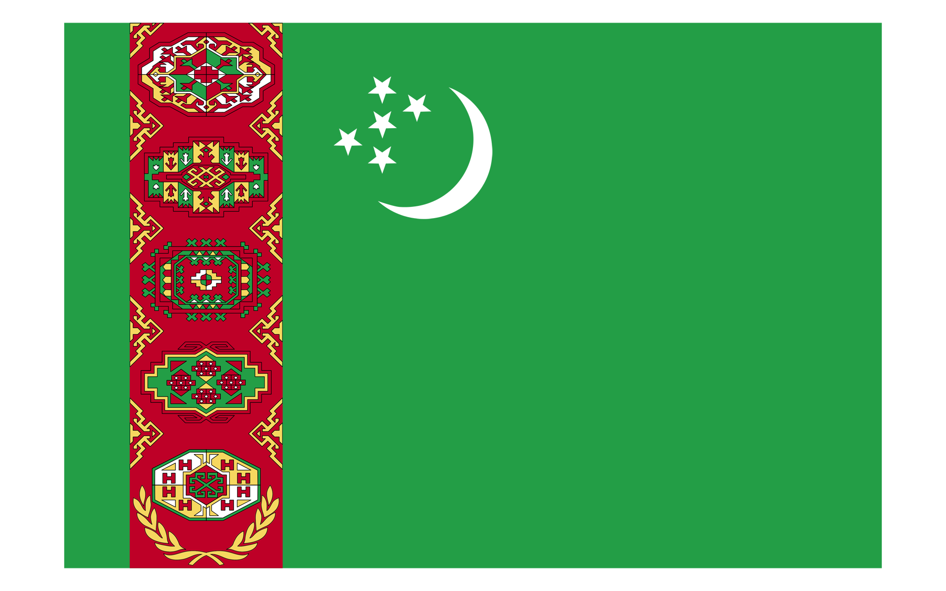 Turkmenistan Flag Background PNG Image