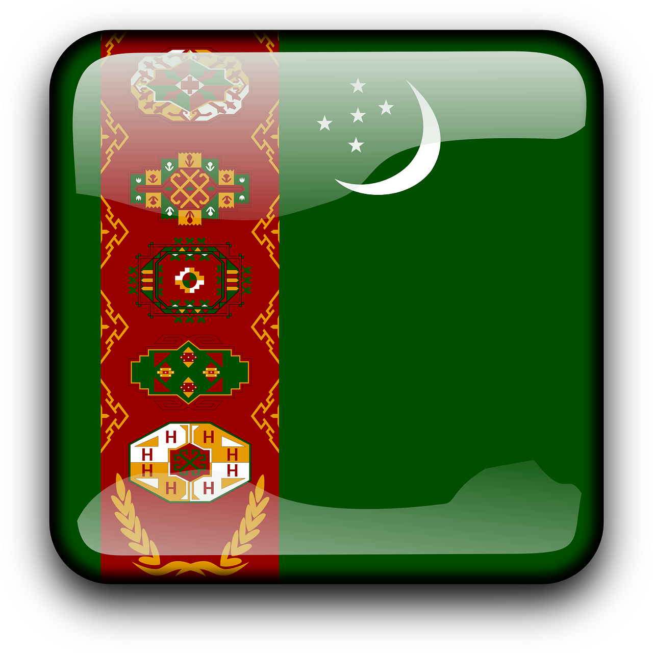 Turkmenistan Flag PNG Free File Download