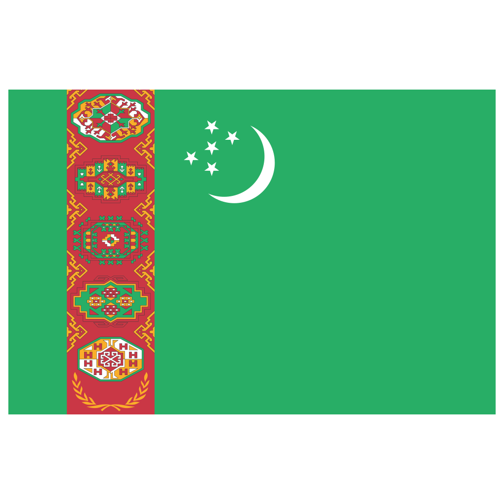 Turkmenistan Flag Transparent Image