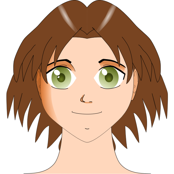 Anime Girl Brown Hair PNG Background