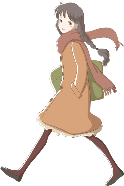 Anime Girl Brown Hair PNG Photo Image