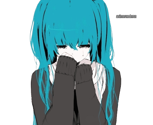 Anime Girl Sad Background PNG