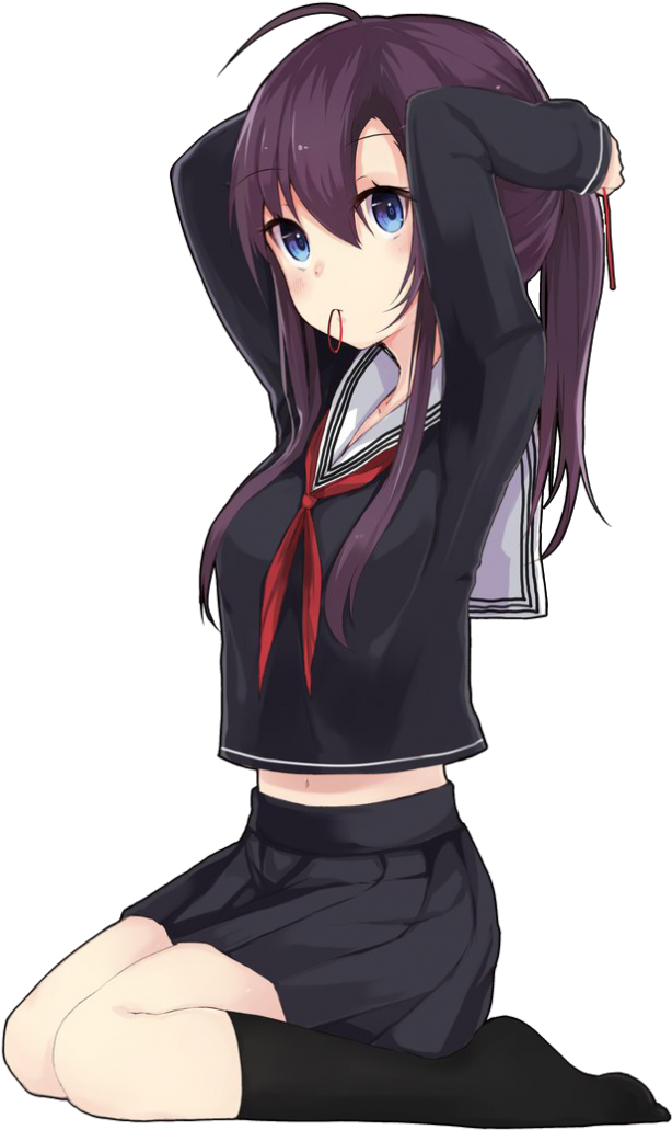 Anime Girl With Black Hair PNG Images Transparent Background | PNG Play