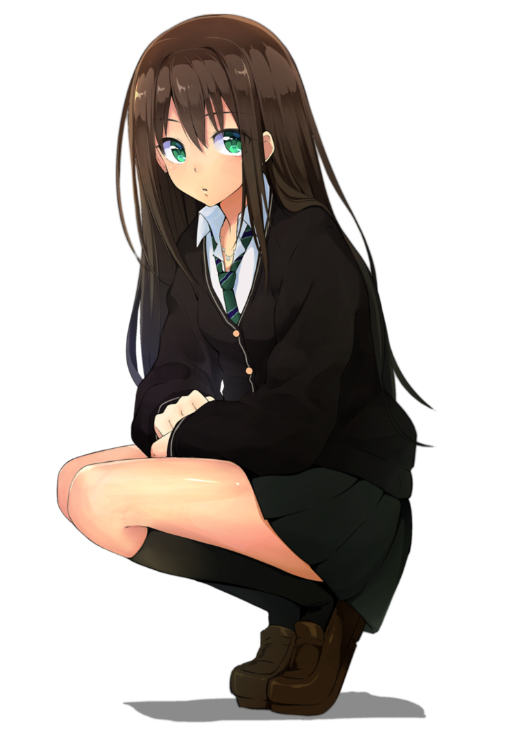 Anime Girl With Brown Hair Download Free PNG | PNG Play
