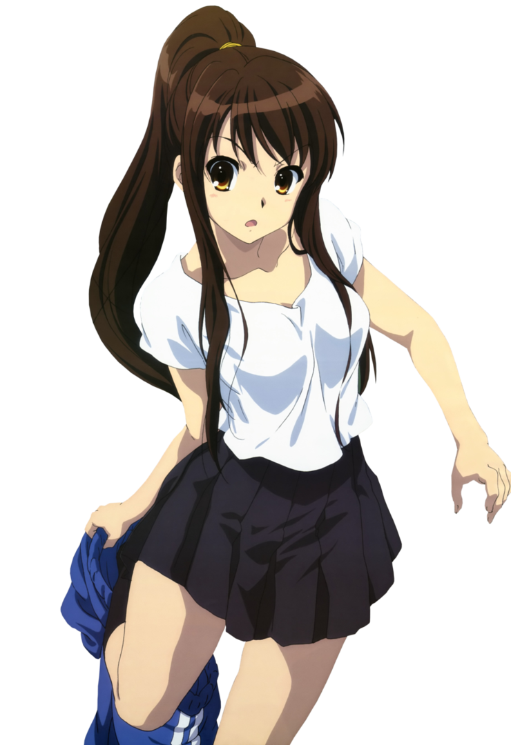 Anime Girl With Brown Hair PNG Pic Background