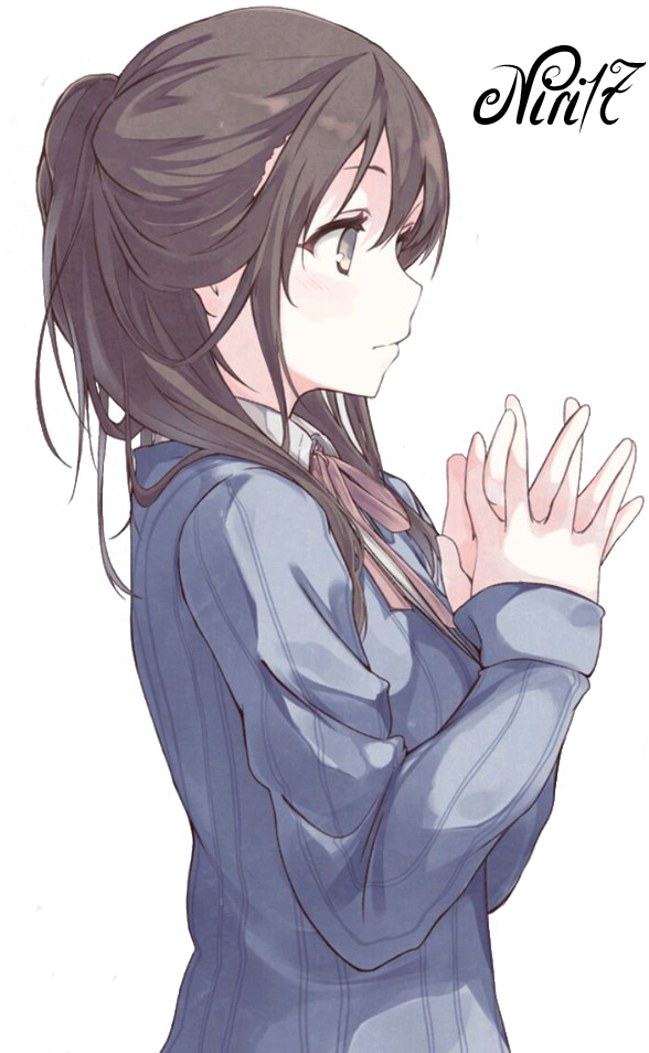 Anime Girl With Brown Hair Transparent Free PNG