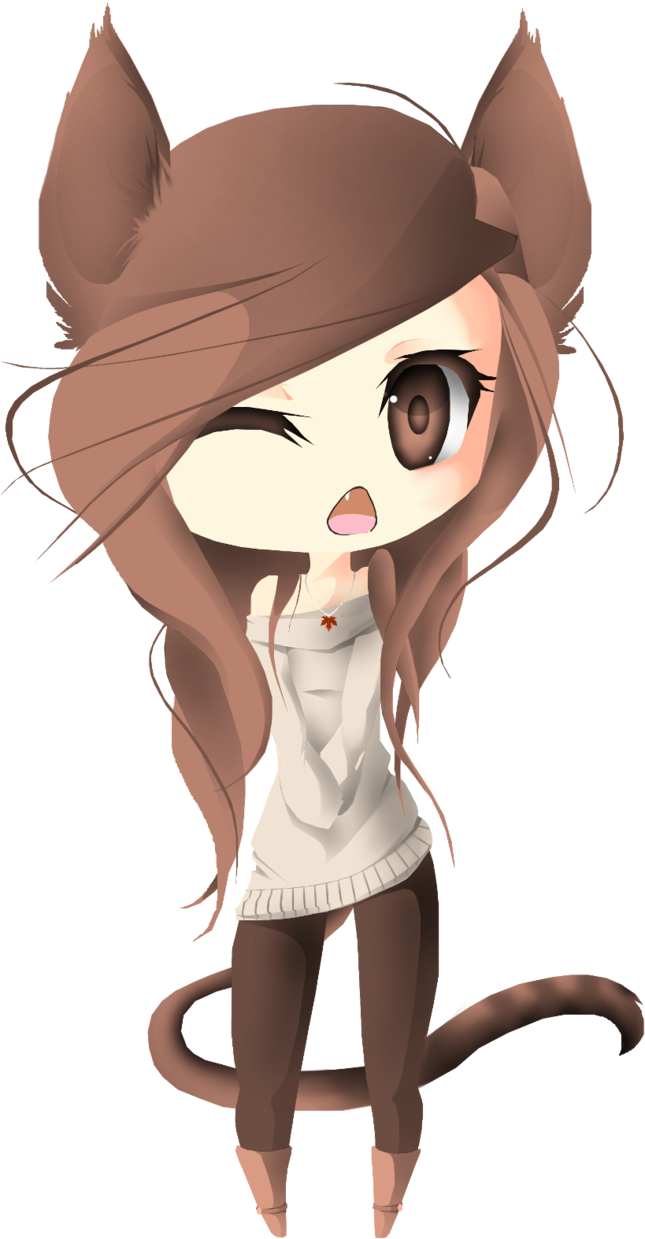 Anime Girl With Brown Hair Transparent Image