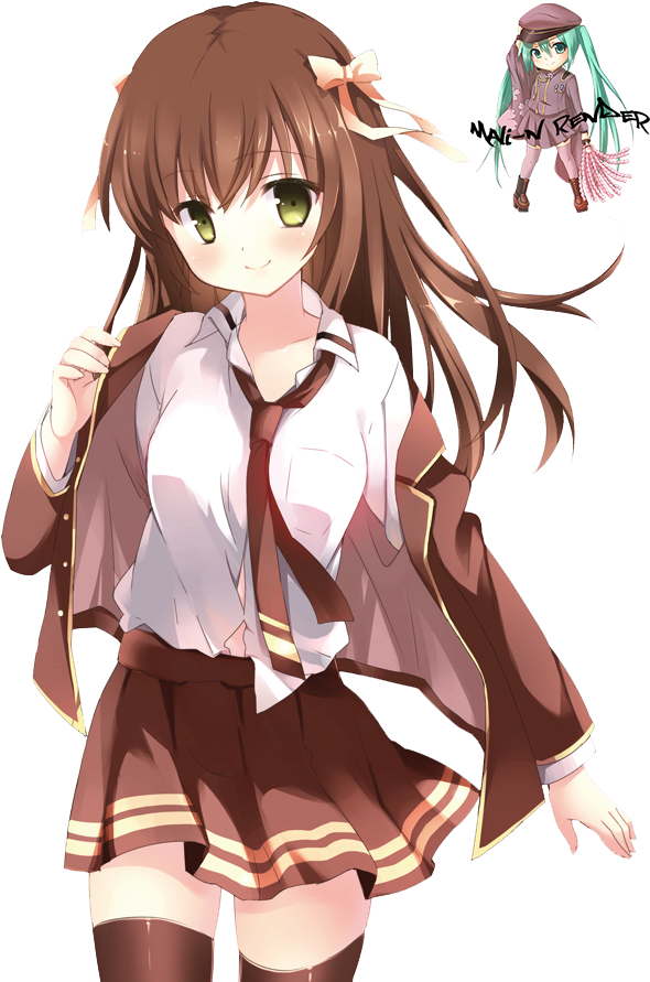Anime Girl With Brown Hair Transparent Images