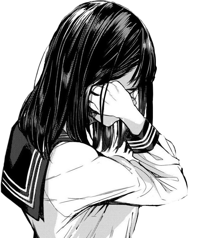 Anime Sad Girl PNG Background